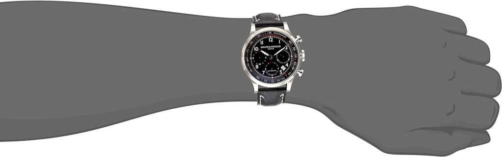 Baume Mercier Mens 10001 Capeland Black Chronograph Dial Watch