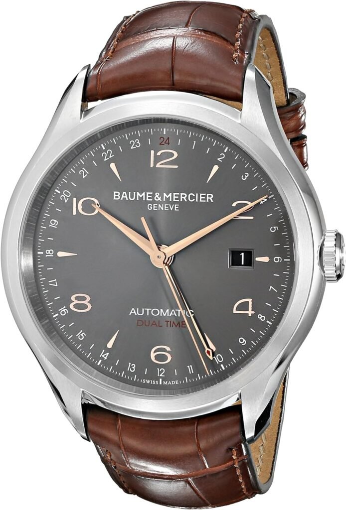Baume Mercier Mens BMMOA10111 Clifton Analog Display Swiss Automatic Brown Watch