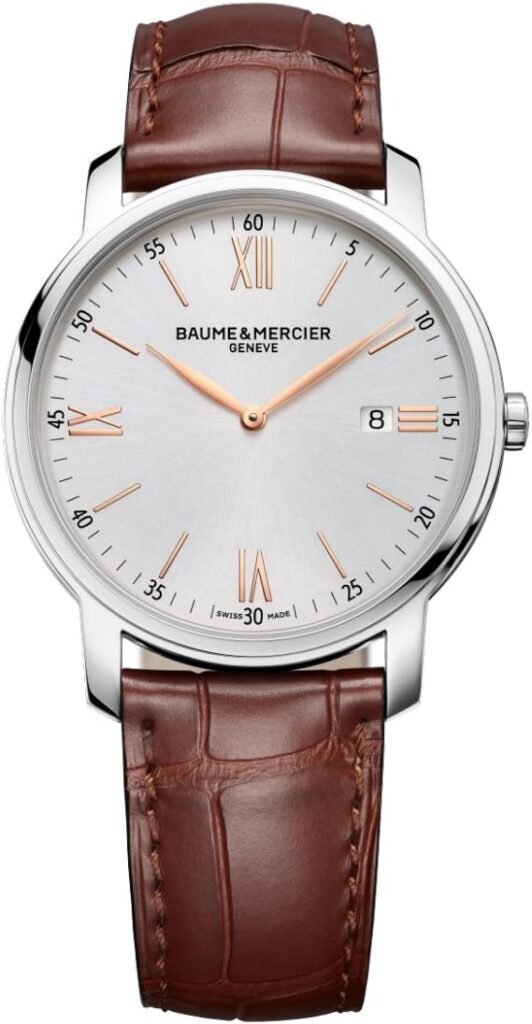 Baume  Mercier Mens BMMOA10144 Classima Analog Display Quartz Brown Watch