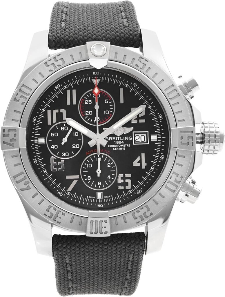 Breitling Super Avenger Chronograph Automatic Chronometer Black Dial Mens Watch A13375101B1X1