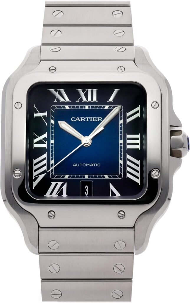 Cartier Santos De Large Model Blue Dial Mens Watch WSSA0030