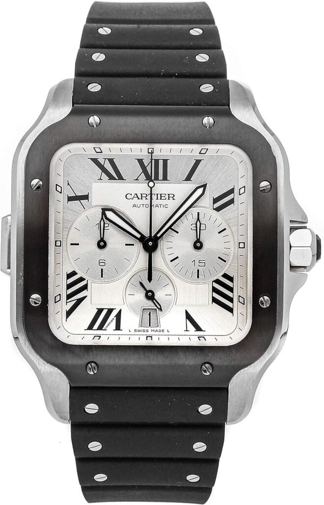 Cartier Santos XL Chronograph Silver Dial Mens Watch WSSA0017