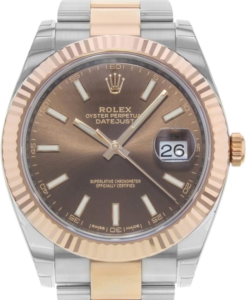 Rolex Datejust Ii 41mm Chocolate Dial Rose Gold and Steel Mens Watch 126331