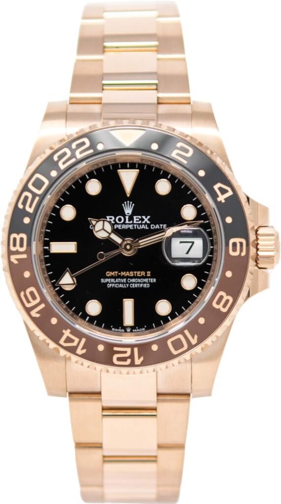 Rolex GMT-Master II 126715 18K Rose Gold Watch Black Dial Black and Brown Rotatable Bezel UNWORN